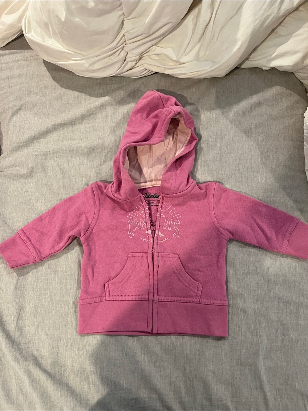 Cabela's Pink Hooded Zip Front Sweatshirt 6-12 months